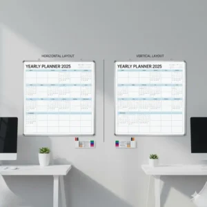 Image showing the reversible design (horizontal and vertical) of the 36 x 24 calendar.