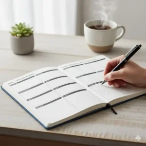 Dedicated goal-setting and reflection pages included in the hard cover planner 2026 to help users track progress.