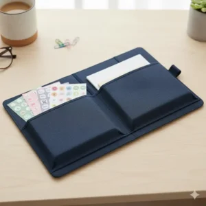 The expandable back pocket feature of a high-quality 2026 planner with pockets.