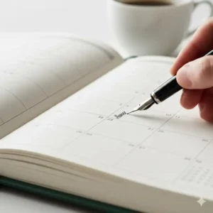 High-quality image showing the texture and thickness of the durable paper used in the monthly planner big.