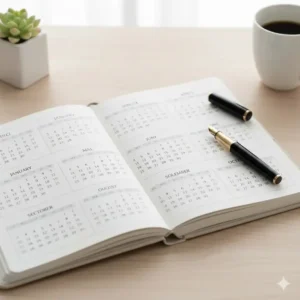 A full-page, at-a-glance yearly calendar showing all 12 months in the 2026 12 month planner for easy long-term planning.