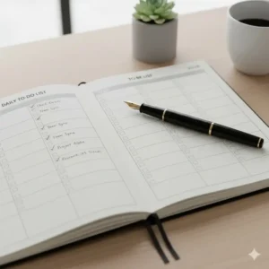 A close-up of the daily task list or 'To Do' section, demonstrating the practical organization of the 2026 12 month planner.