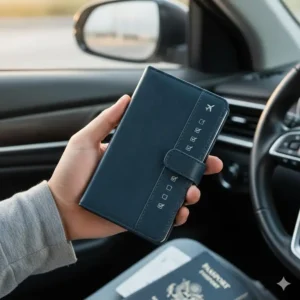 A person holding small, travel-friendly 2 year planners to show their compact and portable size.