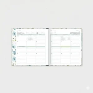 Detailed weekly view of a 17 month planner 2026 with vertical columns for daily scheduling.