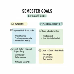 A dedicated academic goal-setting page found in the best planner for high school students.