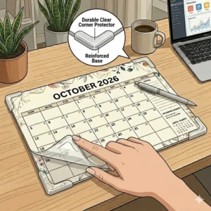 A long-term planning layout of a large desk calendar showing an 18-month date range.