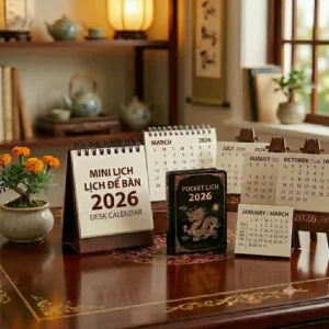 A close-up view of a monthly grid mini calendars 2026 showing the dates and tiny notes.