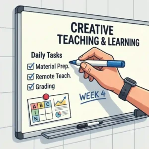 An instructional graphic showing the simple steps to install and hang a magnetic dry wipe board safely.